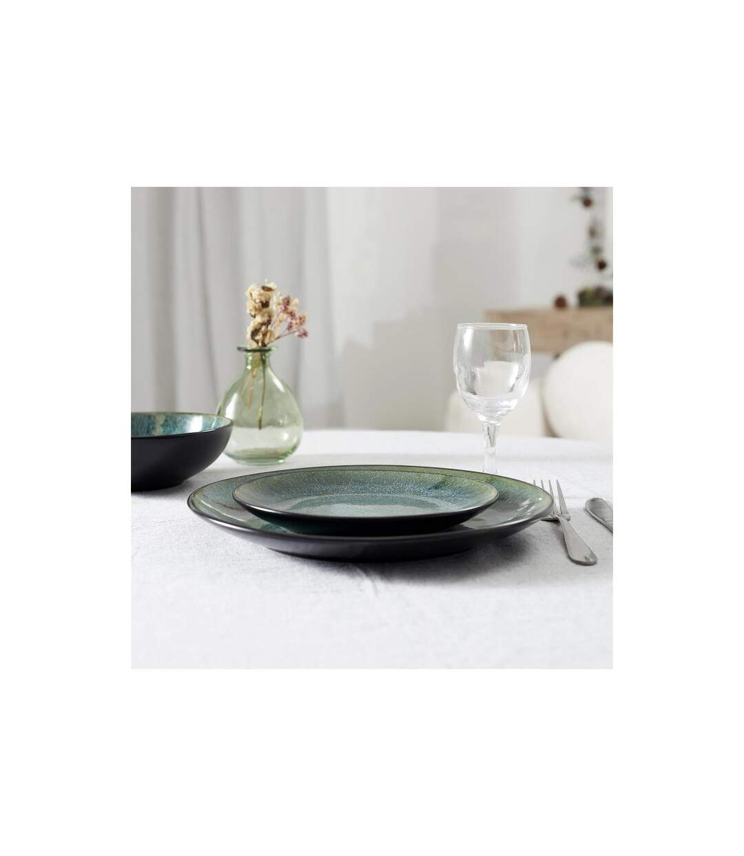 Lot de 6 Assiettes Plates Elia 27cm Vert-4