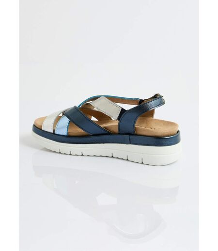 Sandales multibrides compensées grande largeur