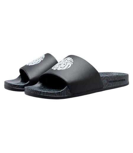 Mens Paisley Sliders Black White Pretty Green