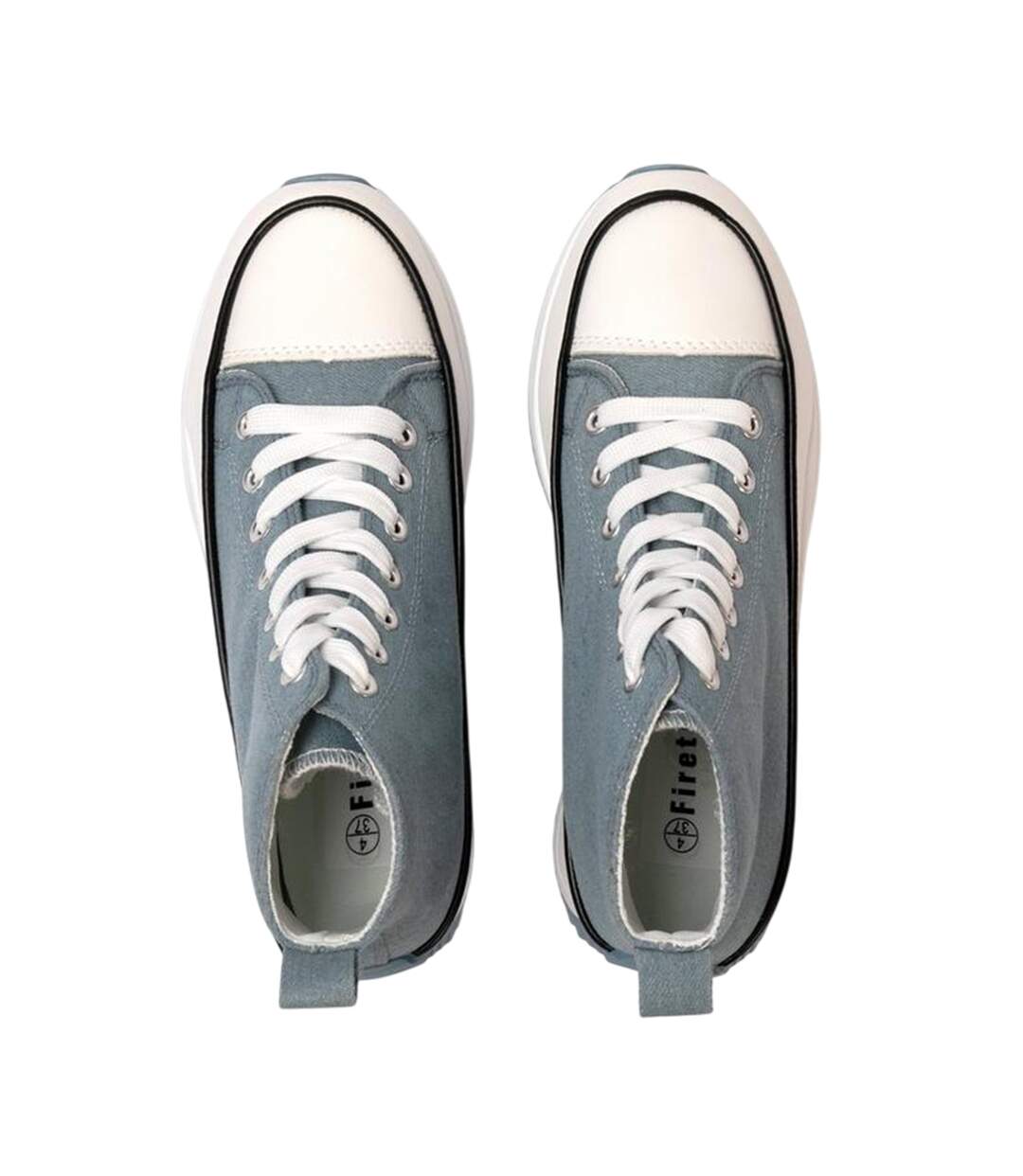 Womens/ladies Platform High Top Trainers Blue Firetrap-3