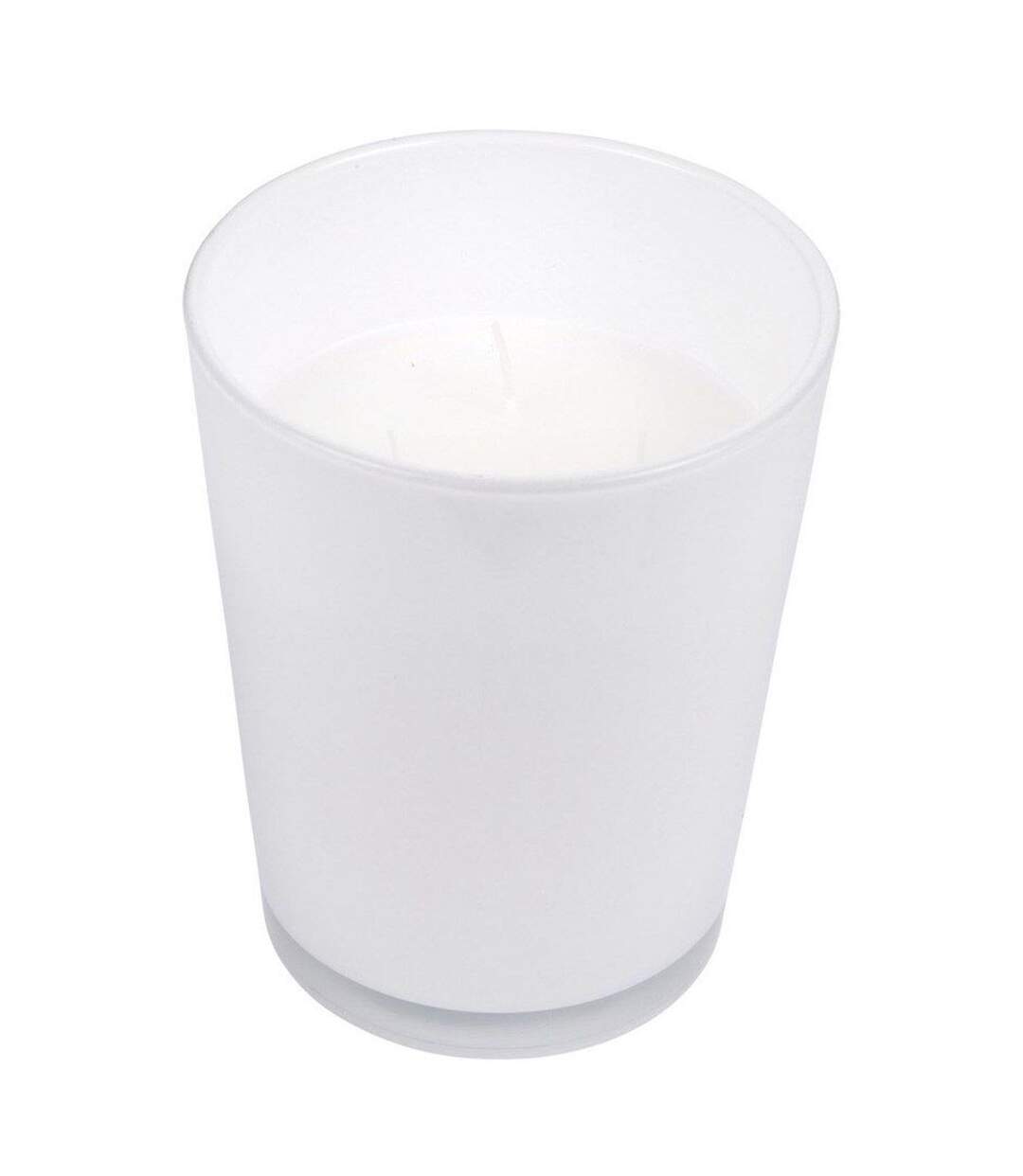 Bougie en Verre Parfumée Design Élégant 16cm Blanc-1