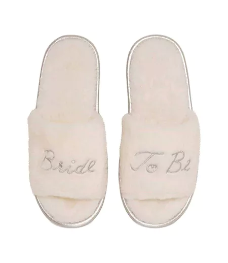 Chaussons Mules Motif/style Paillettes Bride To Be Femme Blanc Keanu