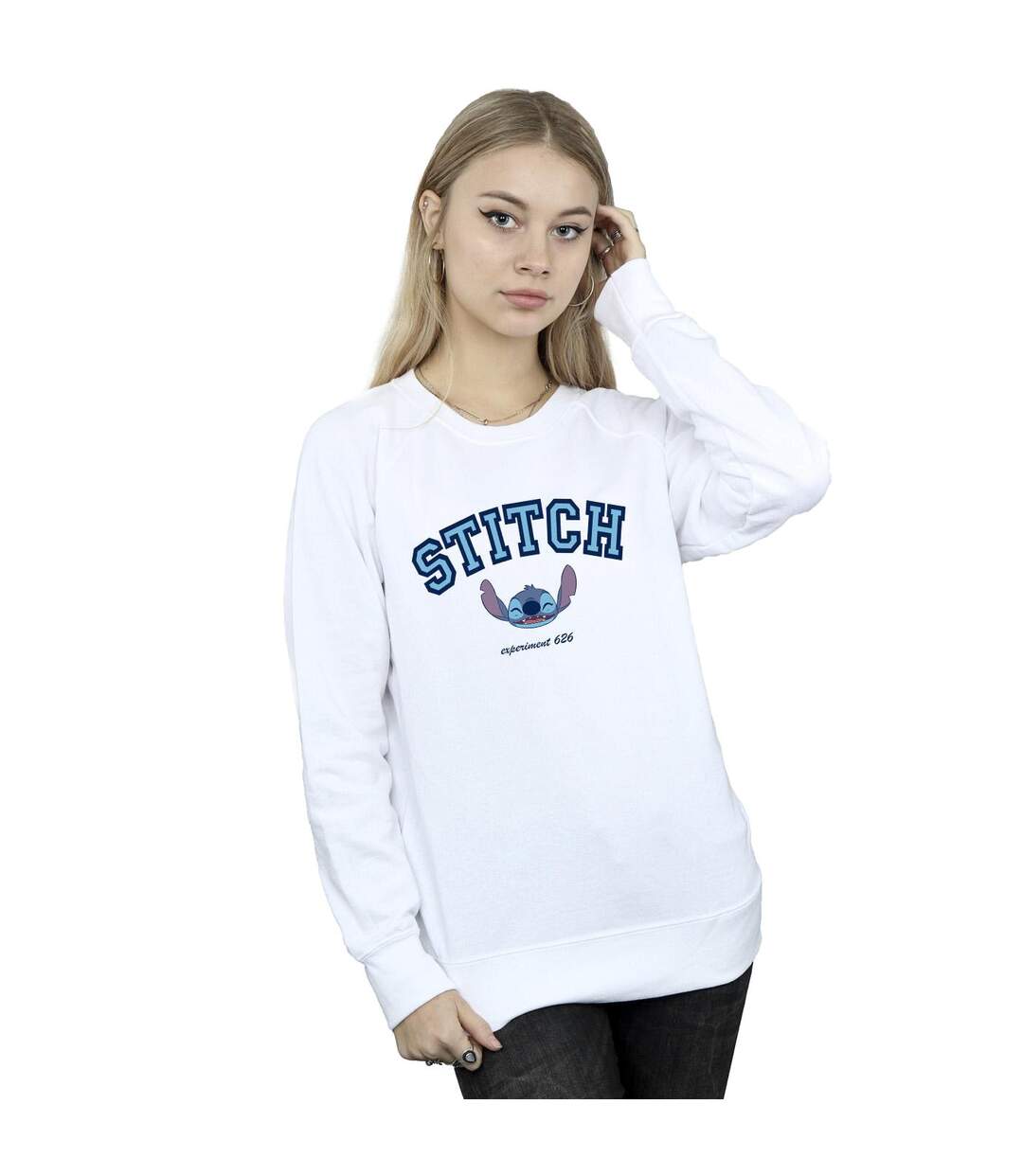 Disney - Sweat LILO AND STITCH COLLEGIAL - Femme (Blanc) - UTBI22476-2
