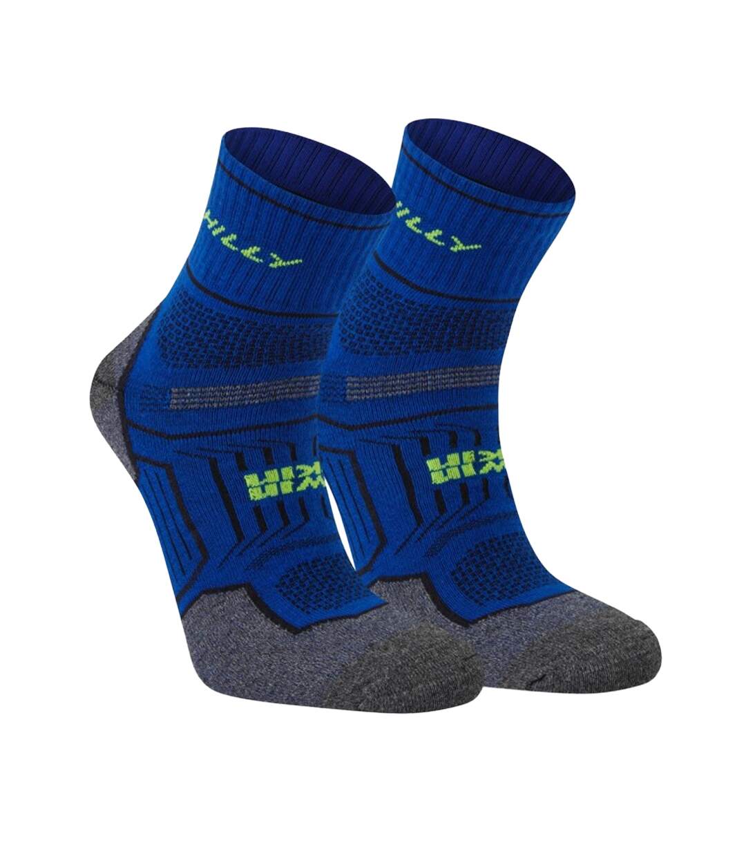 Unisex adult double layered ankle socks blue/grey marl Hilly-1