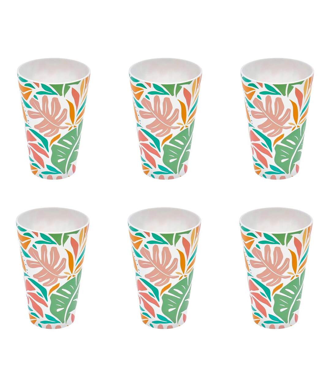 Lot de 6 Verres Réutilisables Eden 38cl Multicolore-1