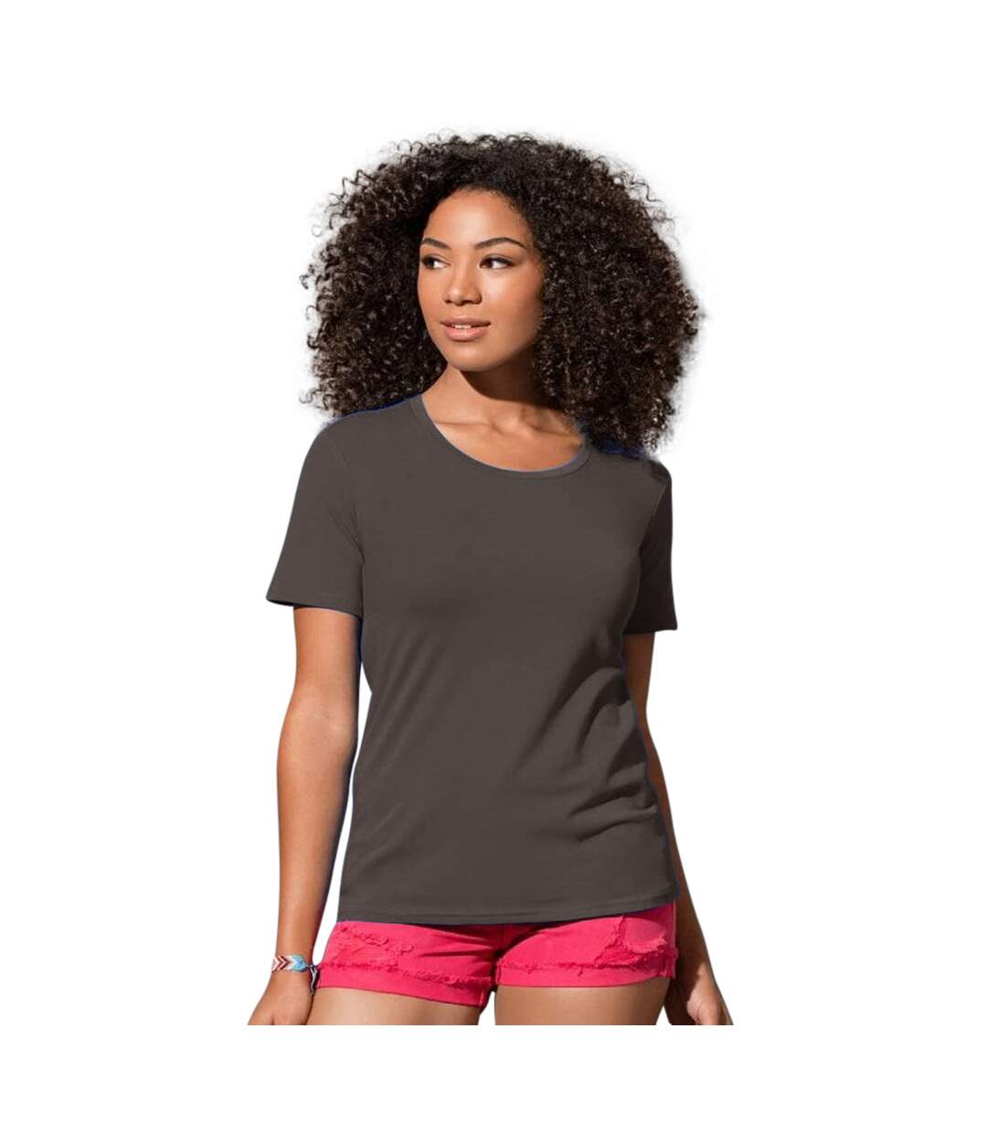 T-shirt stars femme marron Stedman