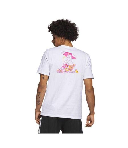 T-shirt Manches Courtes Basket Style Graphique Lil Stripe Spring Break Homme Blanc Adidas