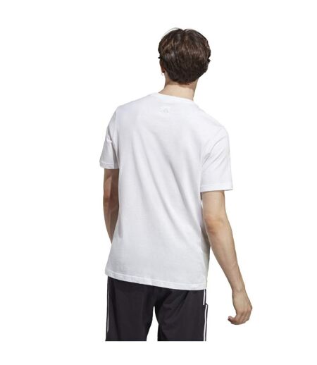 T-shirt Style Logo Brodé Essentials Linear Homme Blanc Adidas