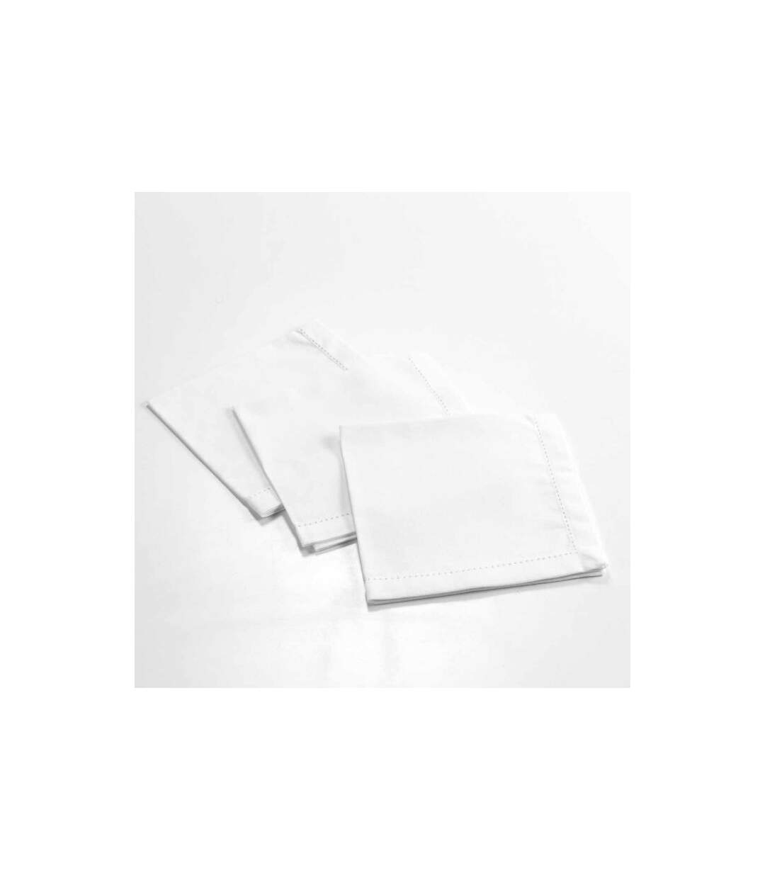 Lot de 3 Serviettes de Table Charline 40x40cm Blanc-2