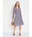 Robe courte cache-coeur imprimé feuillage-1
