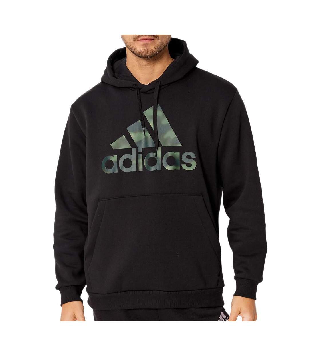 Sweat à Capuche Noir Homme Adidas Camo - XXL-1