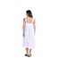 Womens/ladies linen midi dress white Animal-2