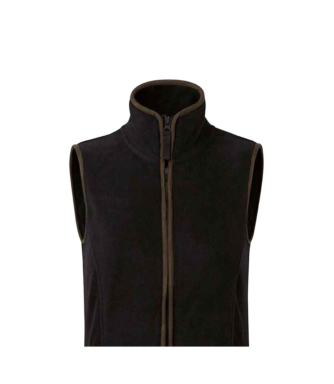 Womens/ladies artisan fleece gilet black/brown Premier