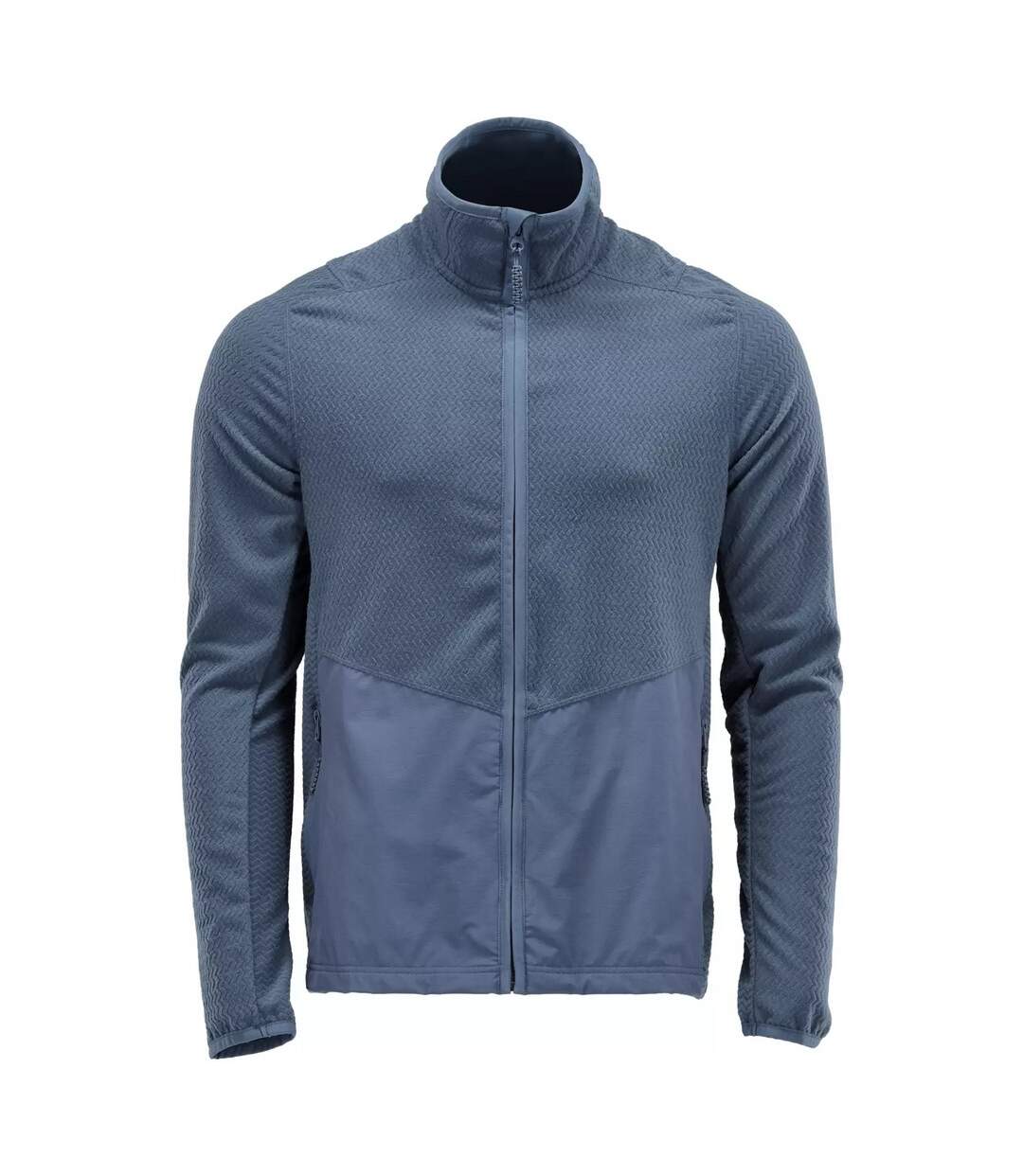 Mens Customised Patterned Fleece Jacket Stone Blue Mascot-1
