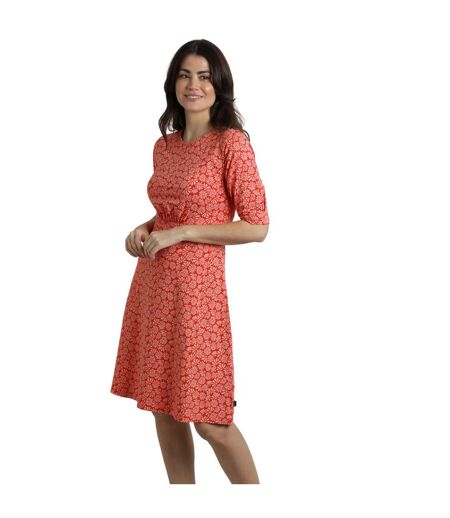 Womens/ladies Cassandra Jersey Swing Dress Crimson Weird Fish