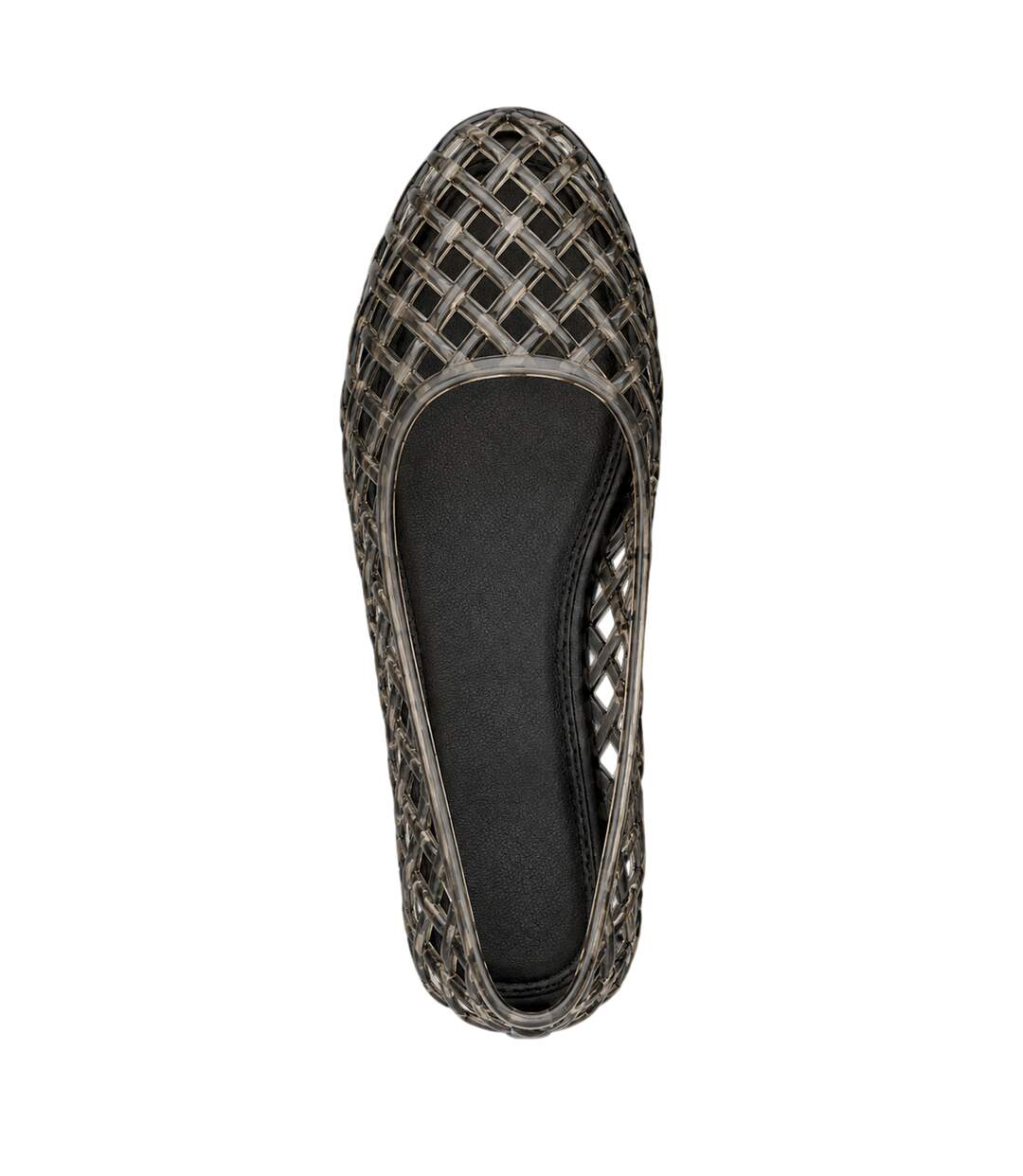 Womens/ladies Clear Jelly Ballet Flats Black Where´s That From-2