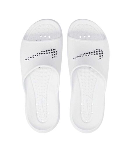 Mens Victori One Swoosh Sliders White Black Nike