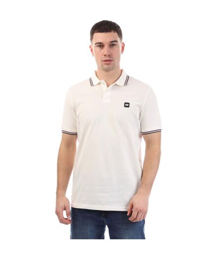 Mens Vancouver Tipped Polo Shirt White Weekend Offender