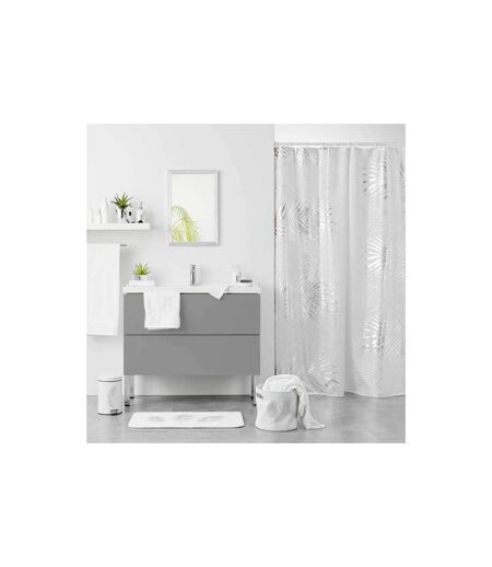 Tapis de Bain Imprimé Orbella 45x75cm Blanc & Argent