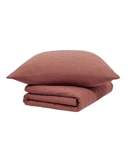 Couvre lit terracotta + 2 taies d'oreiller today 260x240cm