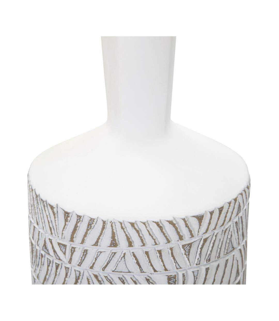 Vase Bouteille Abstrait Nairobi 49cm Blanc-3