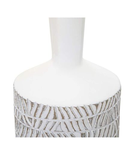 Vase Bouteille Abstrait Nairobi 49cm Blanc