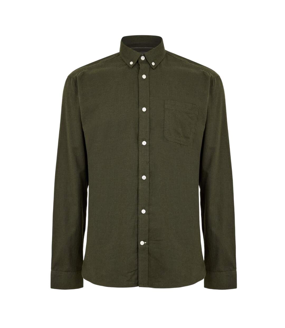 Mens Plain Regular Long-sleeved Button-down Shirt Rosin Only-2