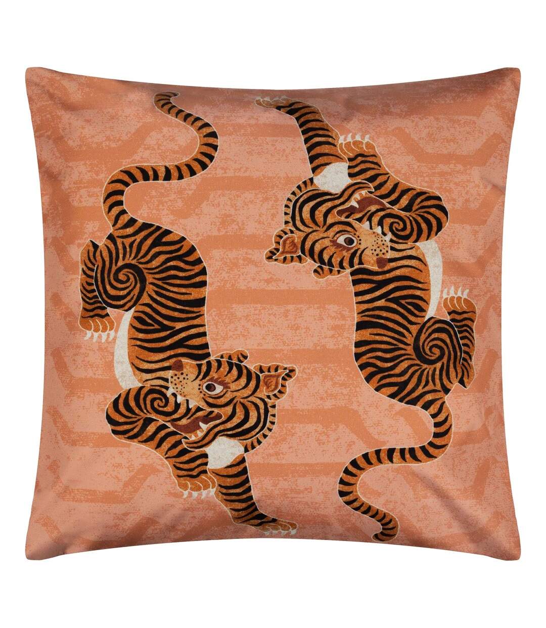 Tibetan tiger outdoor cushion cover 43cm x 43cm coral Furn