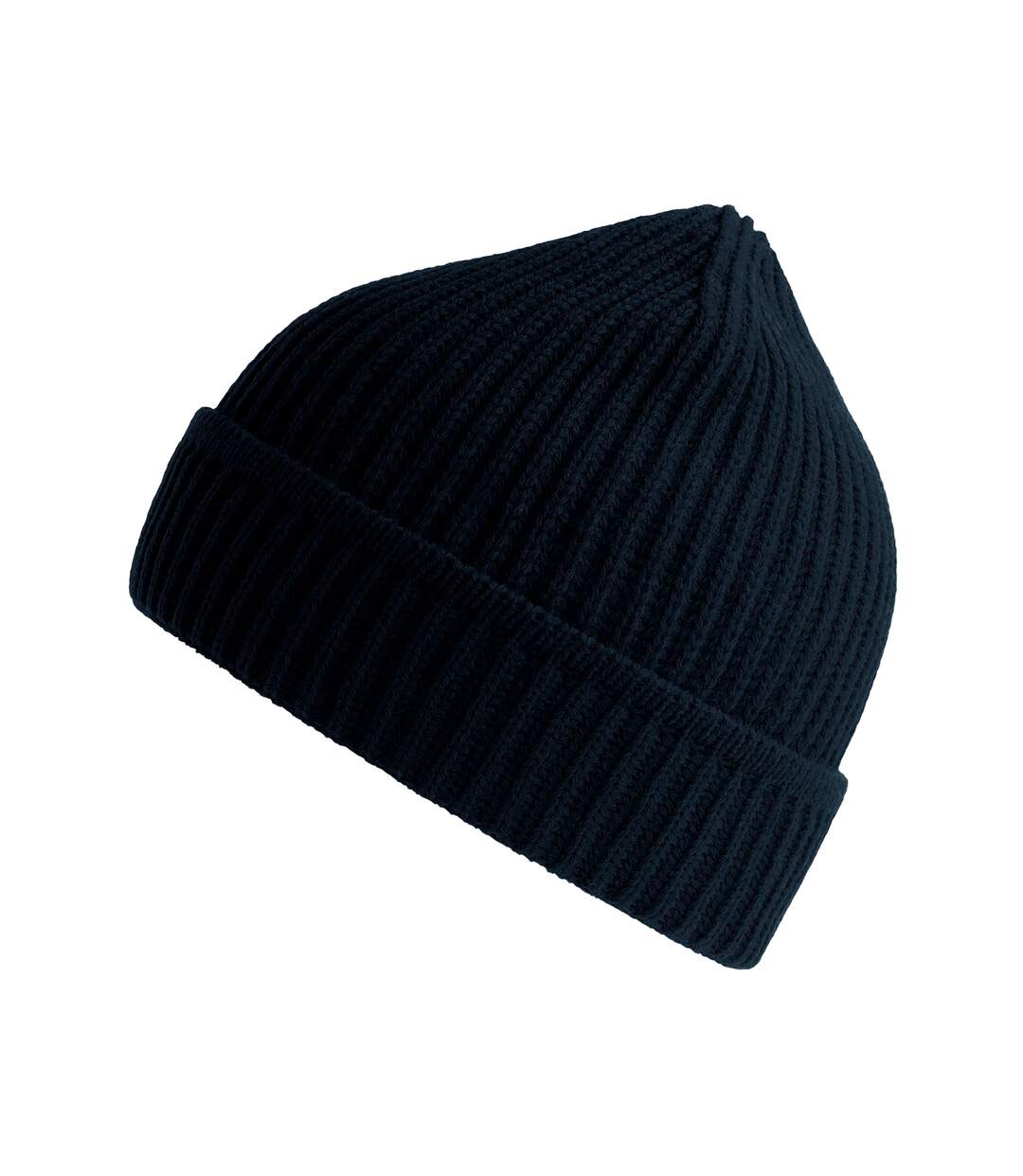 Unisex adult maple ribbed recycled beanie navy Atlantis-1