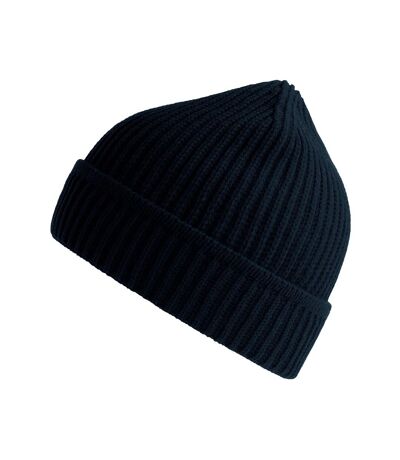 Unisex adult maple ribbed recycled beanie navy Atlantis