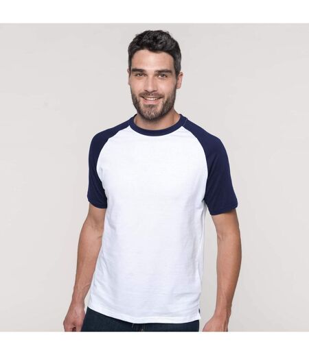 T-shirt de baseball à manches courtes  pour homme blanc/noir Kariban