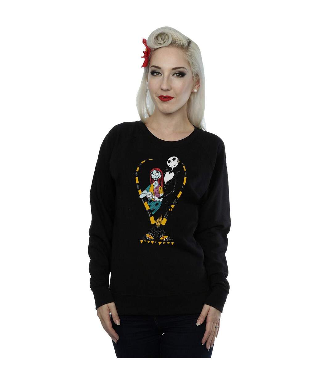 Disney - Sweat NIGHTMARE BEFORE CHRISTMAS JACK AND SALLY LOVE - Femme (Noir) - UTBI9510-2