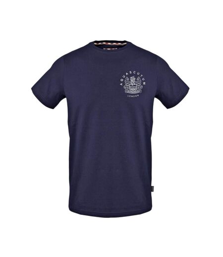 Mens Jersey Crew Neck T-shirt Navy Aquascutum