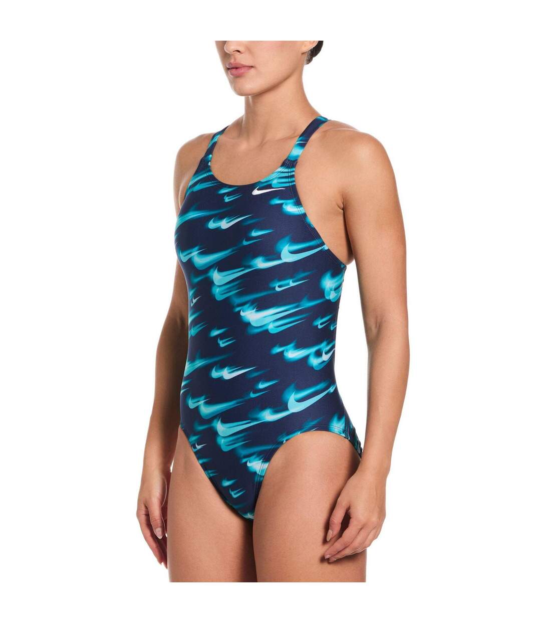 Womens/ladies Blur One Piece Swimsuit Green Nike-1