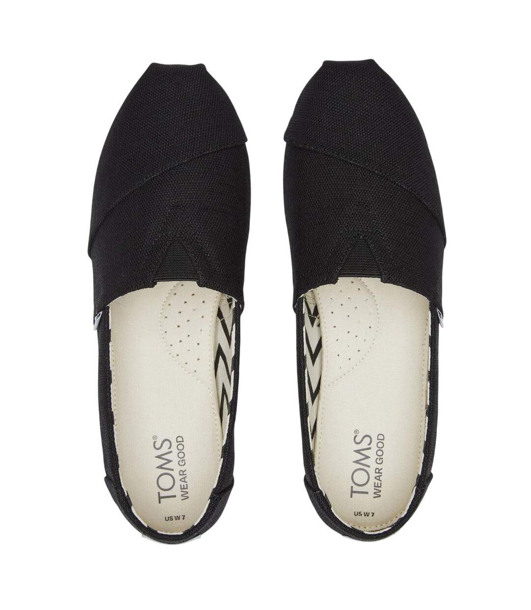 Womens/ladies Alpargata Classic Canvas Espadrilles Black White Toms-3