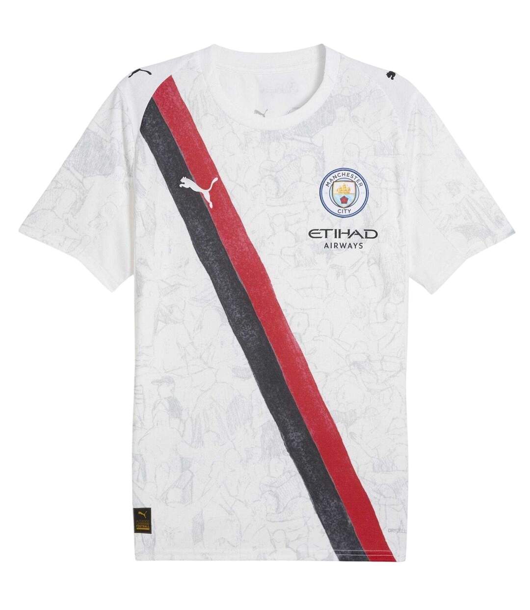 Mens Manchester City Football Shirt White Puma-2