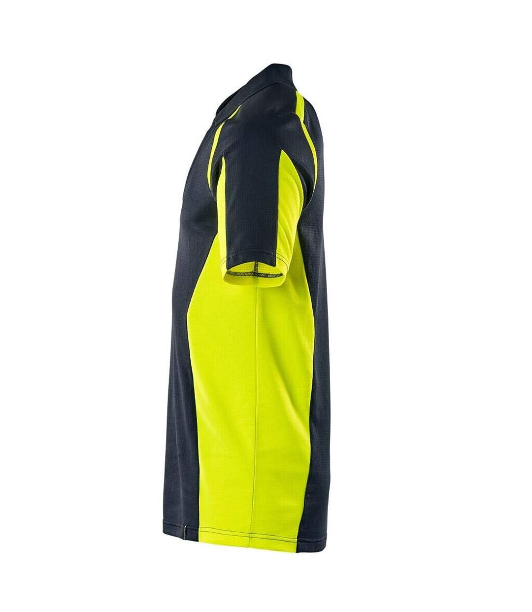 Mens Accelerate Safe Hi-vis Polo Shirt Dark Navy Yellow Mascot-4