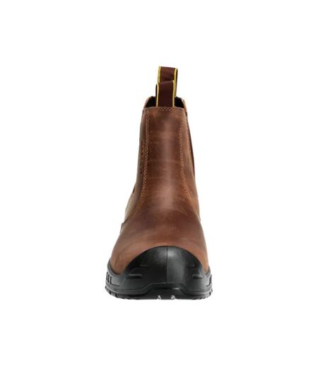 Mens Footwear Originals Leather Safety Boots Nut Brown Black Mascot