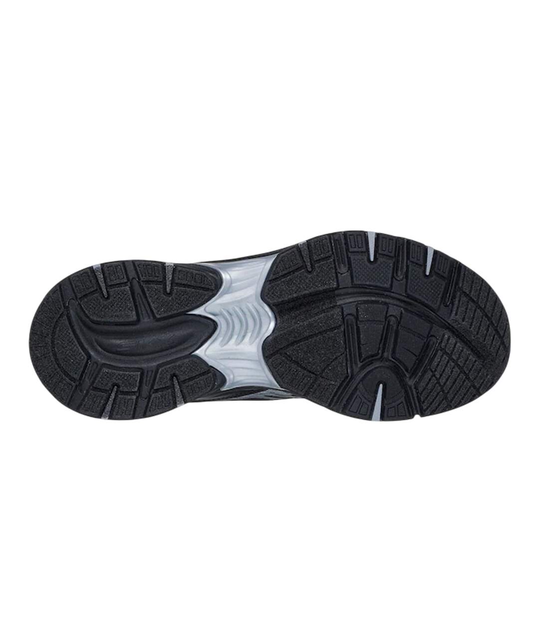 Mens Mesh Metallic Insert Trainers Black Silver Skechers-4