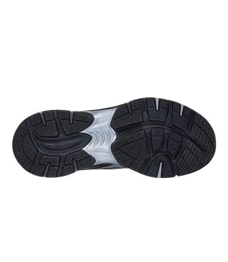 Mens Mesh Metallic Insert Trainers Black Silver Skechers