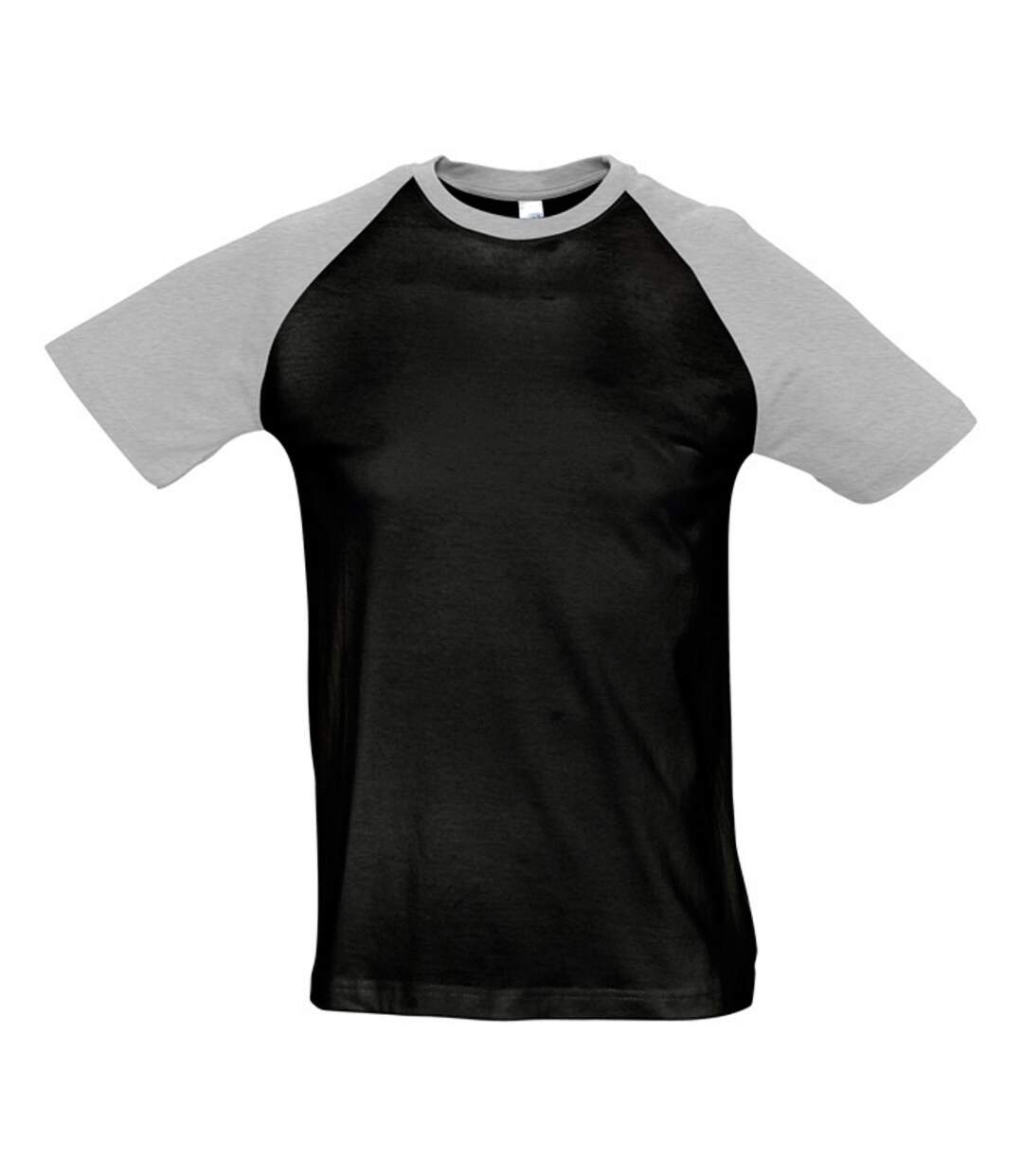 T-shirt manches courtes funky homme noir/gris chiné SOLS