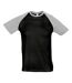 SOLS Mens Funky Contrast Short Sleeve T-Shirt (Black/Gray Marl)