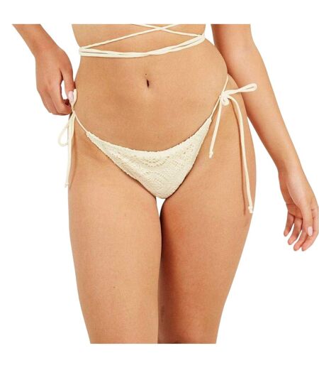 Womens/ladies Crochet Bikini Bottoms Yellow Brave Soul