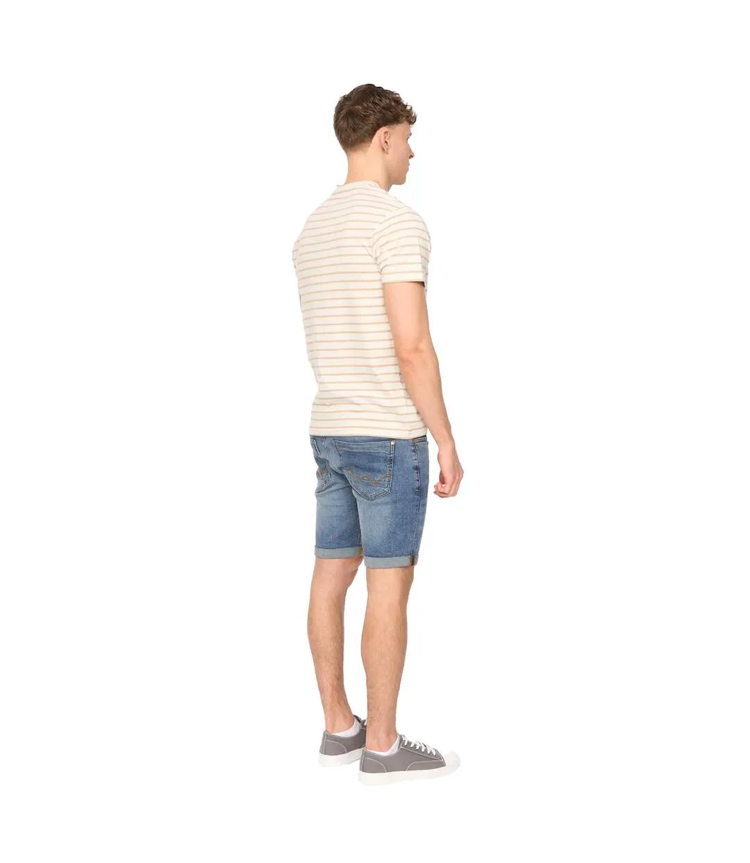 T-shirt Danversity Homme Beige Gris Duck And Cover-3