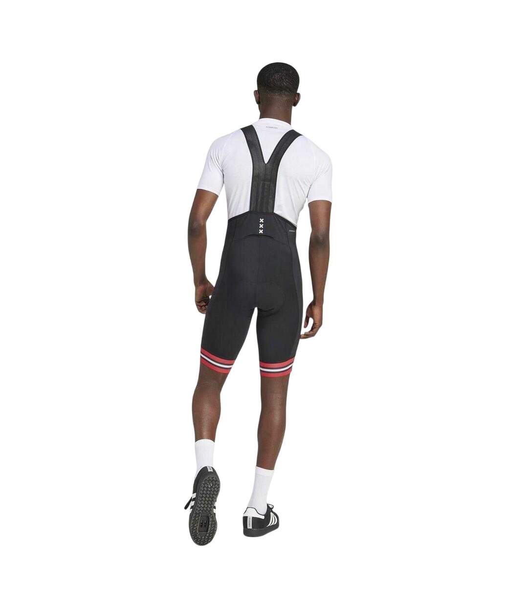 Mens Afc Ajax Padded Crotch Cycling Bib Shorts Black Red White Adidas-3