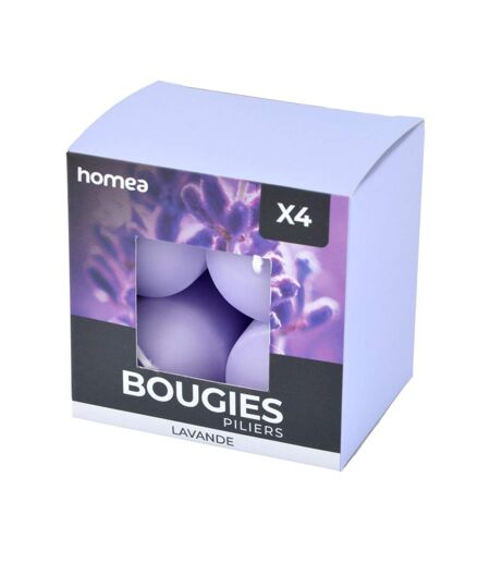 Lot de 4 Bougies Pilier Essentiel II 6cm Lavande