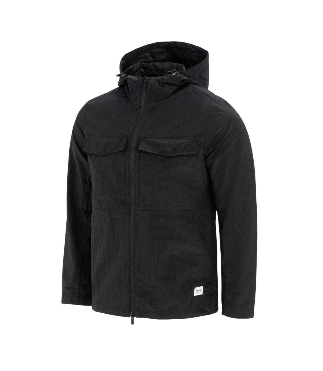 Mens Windproof Reflective Jacket Black Firetrap-3