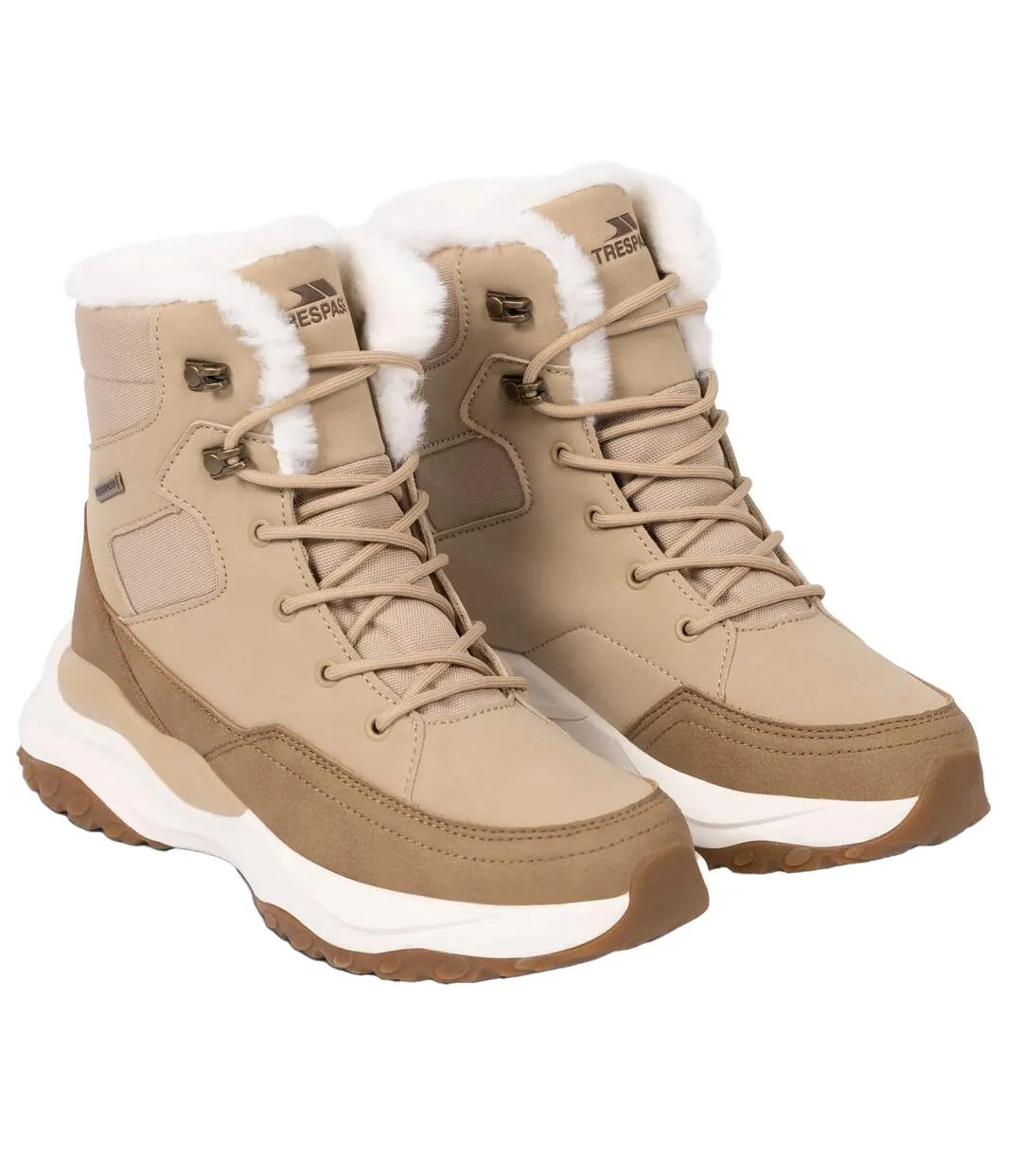 Womens/ladies Nadine Snow Boots Ecru Trespass-1