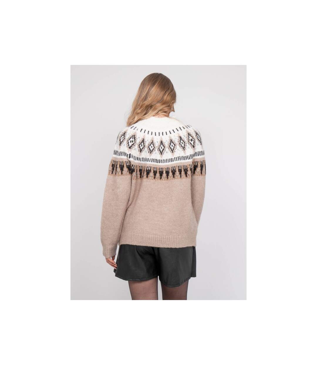 Pull jacquard col montant et motif norvégien KATANA - Dona X Lisa-2