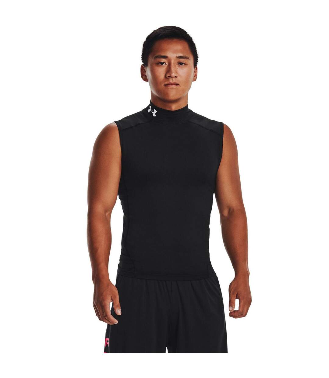 Mens Sleeveless Vest Top Black White Under Armour-1